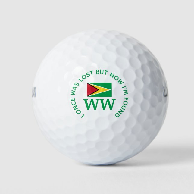 Balles De Golf GUYANA Custom MONOGRAM Christian Lost Trouvé (Devant)