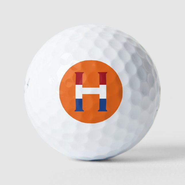 Balles De Golf H Monogramme superposé au drapeau NLD sur ou être  (Devant)