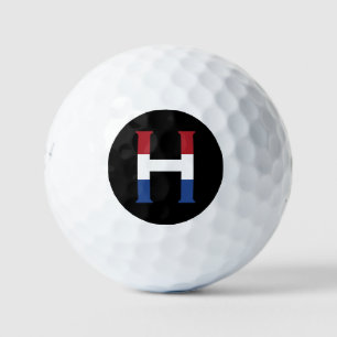 Balles De Golf H Monogramme superposé sur l'indicateur NLD sur bk