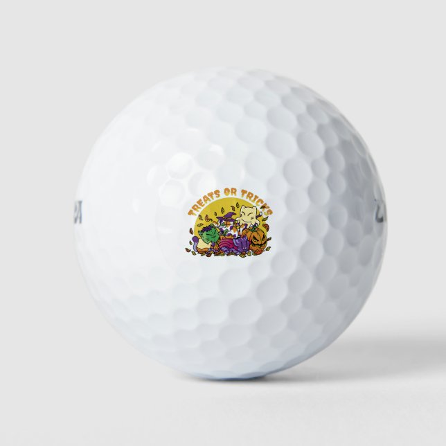 BALLES DE GOLF HALLOWEEN CATS AND COSTUMES (Devant)