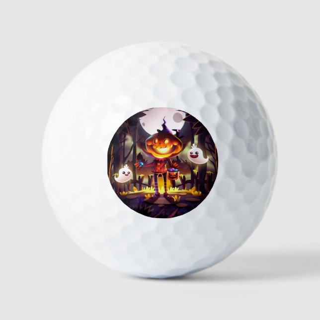 Balles De Golf Halloween Citrouille mignon Fantômes Moon Effrayan (Recto)