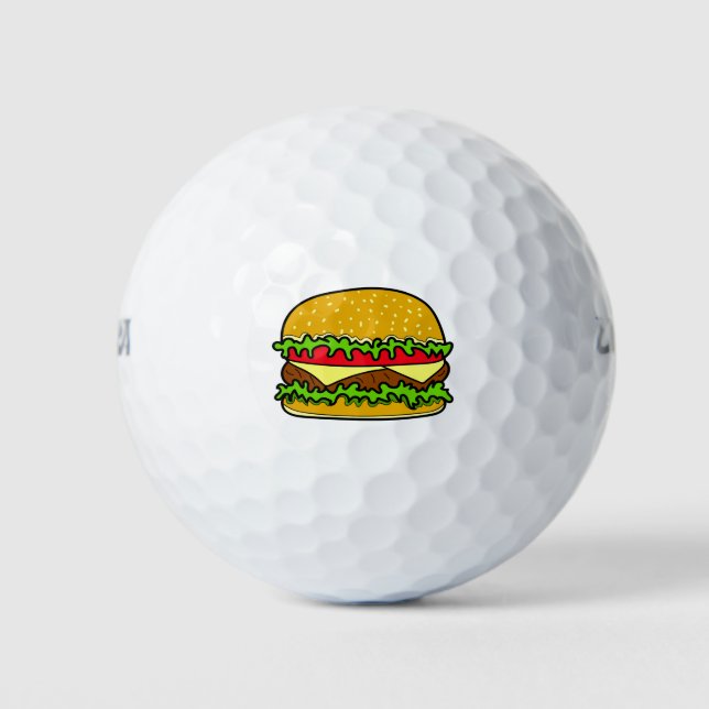 Balles De Golf Hamburger fast food art (Devant)