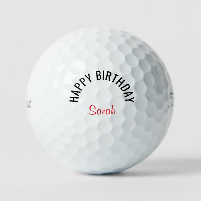 Balles De Golf Happy Birthday Red Name Titleist  (Recto)
