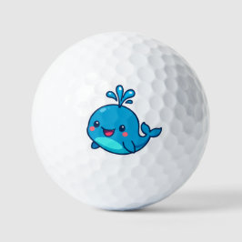 Balles De Golf Happy Kawaii Baleine Sticker - mignon ami Océan