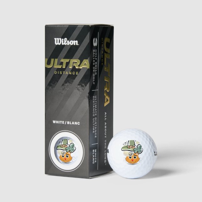 Balles De Golf Happy St. Patrick's Day Golf Ball Cat (Emballage)
