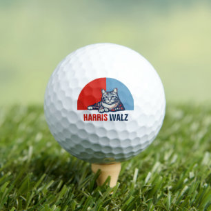 Balles De Golf Harris Walz 2024 Manifestement Red Blue Cat