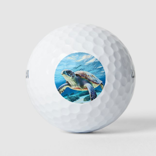 Balles De Golf Hawaii Turtle Honu Photo (Devant)