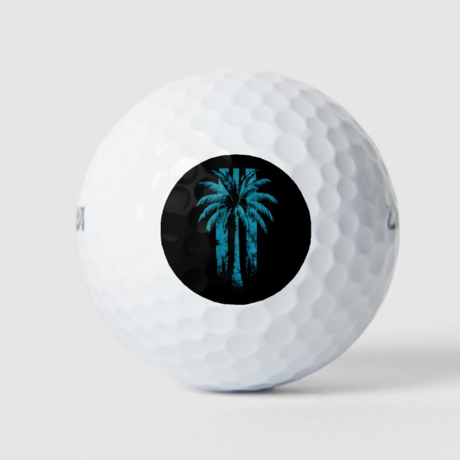 Balles De Golf Hawaiian Beach Summer Vacances Tropical Palm Tree (Devant)