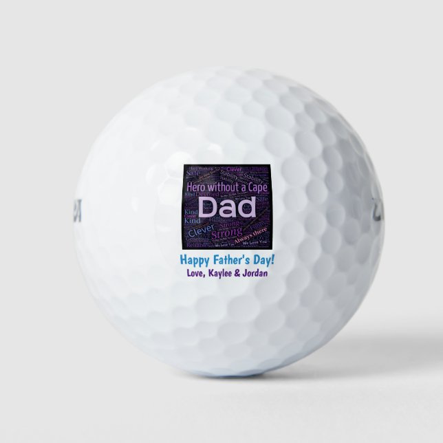 Balles De Golf Héros Papa Bonne Fête des pères (Devant)