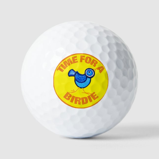 Balles De Golf Heure pour un arrière - plan jaune ornithologique (Recto)
