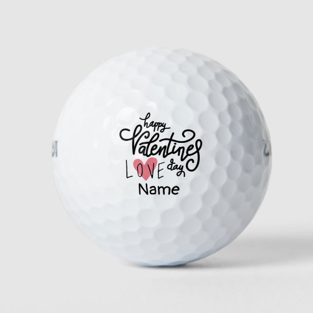 Balles De Golf Heureuse Sainte-Valentin de Golfer avec amour (Devant)