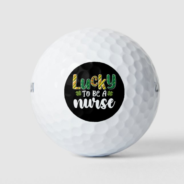 Balles De Golf Heureux d'être infirmière St Patrick's Day (Devant)