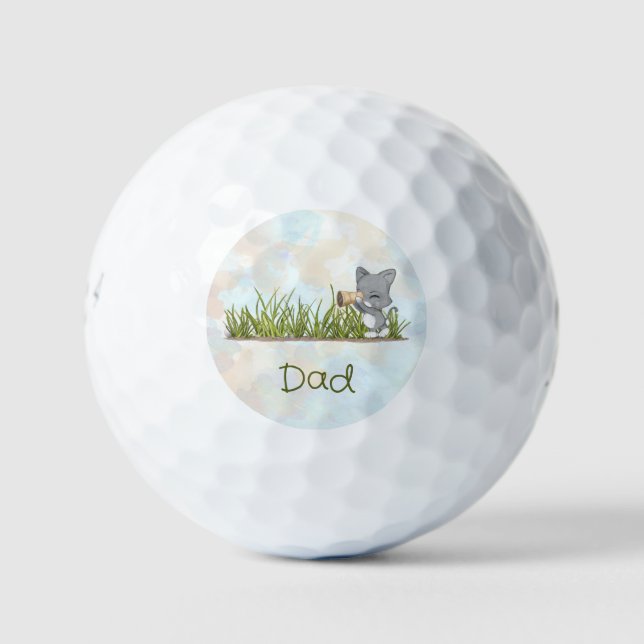 Balles De Golf Heureux Golfing papa Fête des pères amusante (Devant)
