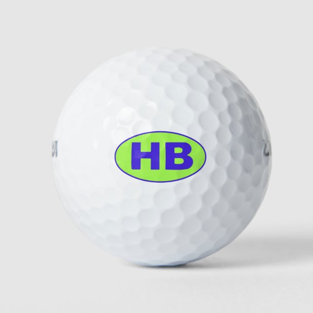Balles De Golf Higgins Beach bleu vert HB ovale Logo (Devant)