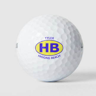 Balles De Golf Higgins Beach Oval Bleu Jaune Personnalisé