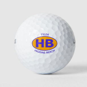 Balles De Golf Higgins Beach Oval Blue Orange Personnalisé