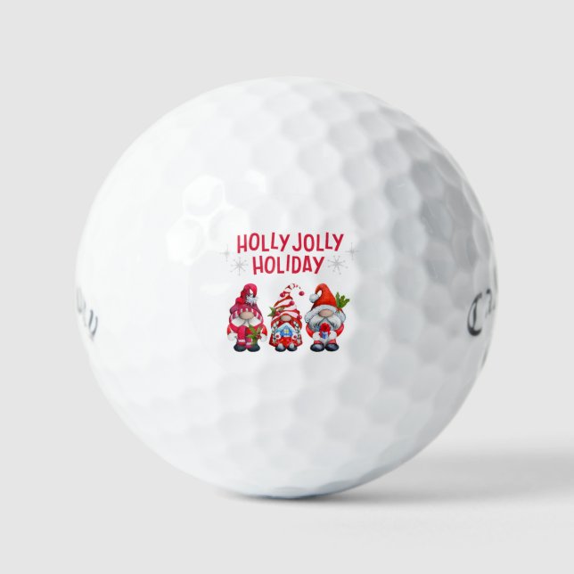 Balles De Golf Holly Jolly Gnomes Noël fantastique (Recto)