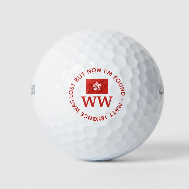 Balles De Golf HONG KONG Custom MONOGRAM Christian Lost Trouvé (Devant)