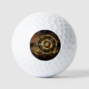 Balles De Golf Horloge Steampunk avec des engrenages anciens
