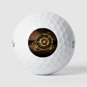 Balles De Golf Horloge Steampunk avec des engrenages anciens