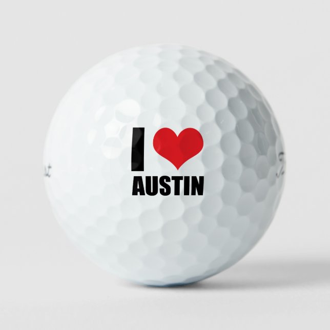 Balles De Golf I Love Austin (Recto)