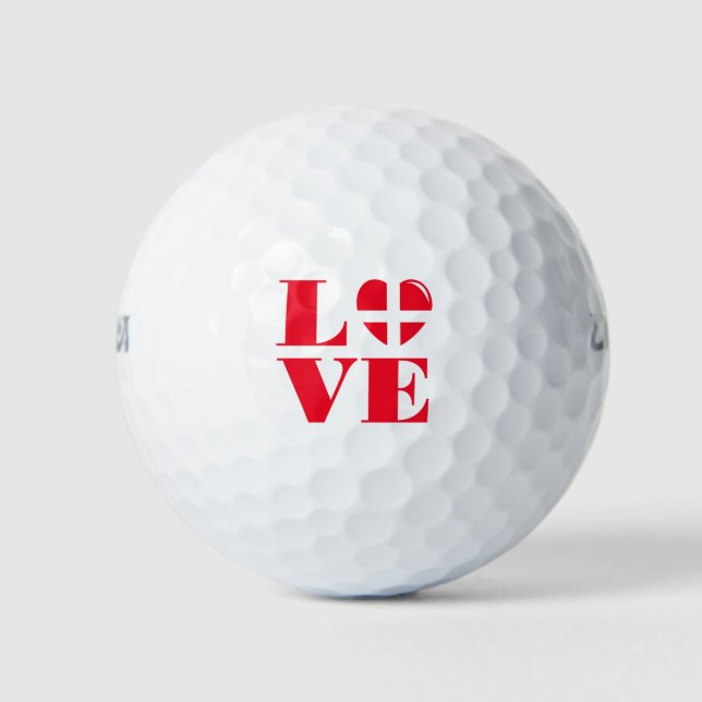 Balles De Golf I love Denmark (Devant)