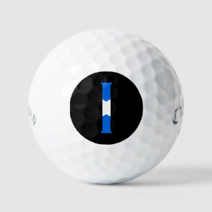 Balles De Golf I Monogramme superposé sur le drapeau écossais css