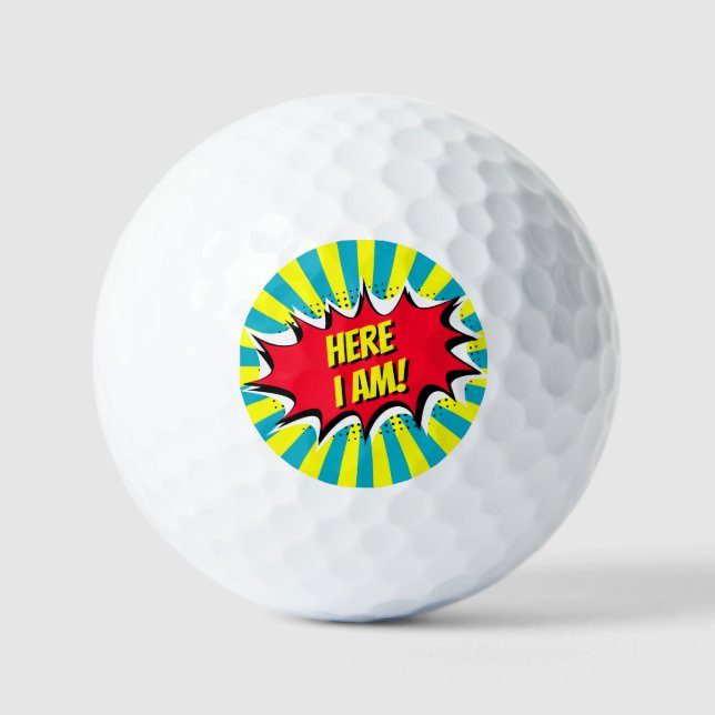 Balles De Golf Ici je suis comique perdu Golf Balls (Recto)