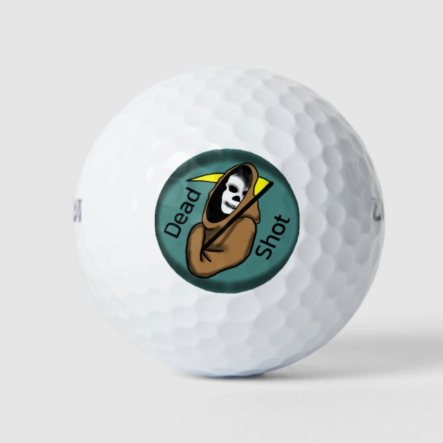 BALLES DE GOLF ICÔNE DE LECTEUR GRIM "DEAD SHOT" (Devant)