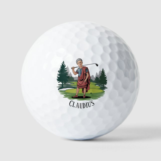 Balles De Golf Illustration amusante de Golfer moderne Personnali (Recto)