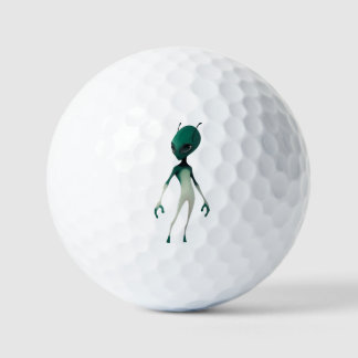 Balles De Golf Illustration d'alien vert cool - Personnage de sci