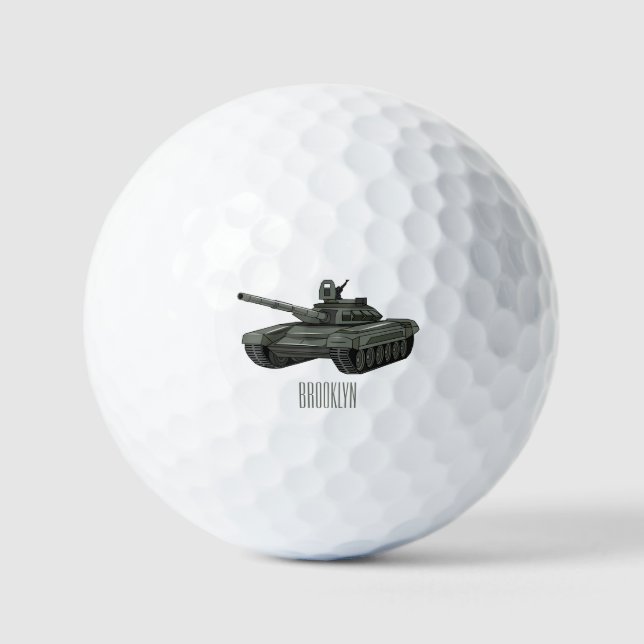 Balles De Golf Illustration de caricature de réservoir (Recto)