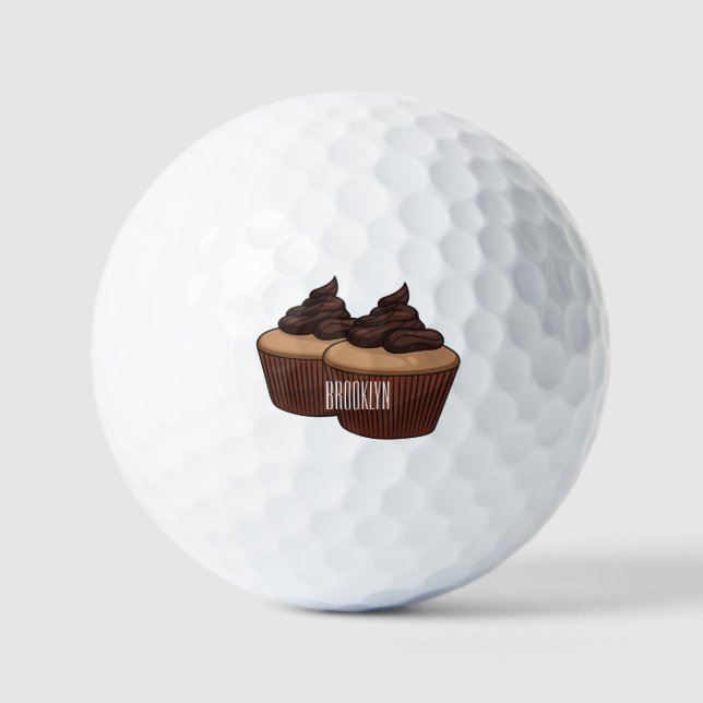 Balles De Golf Illustration de Cupcake (Recto)