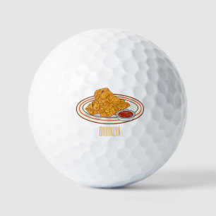 Balles De Golf illustration de dessin animé de poulet frit