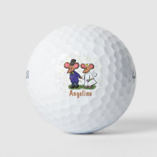 Balles De Golf Illustration de dessin animé d'un couple de souris