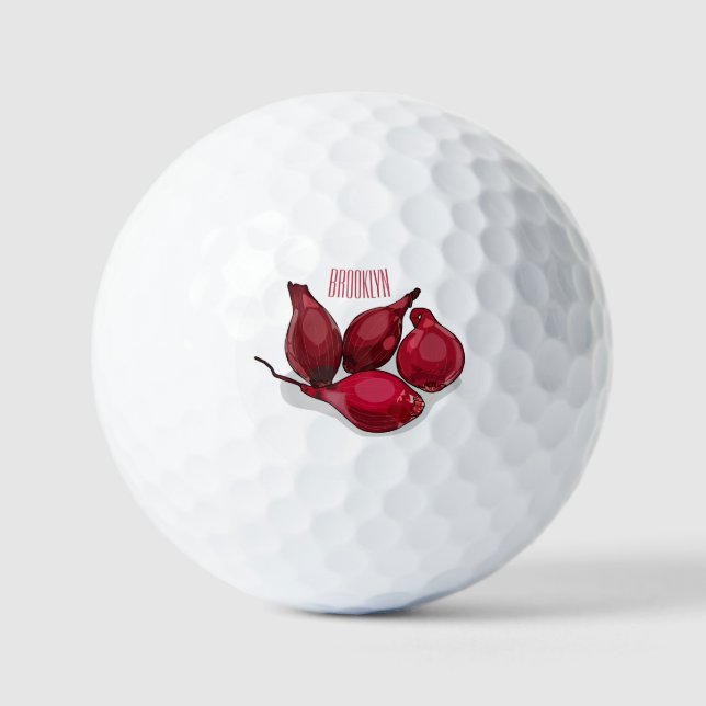 Balles De Golf Illustration de dessin animé Shallot (Recto)