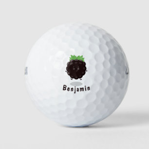 Balles De Golf Illustration de dessin animé violet de mûre heureu