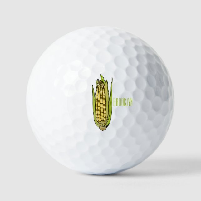 Balles De Golf Illustration de dessin sur le maïs (Recto)