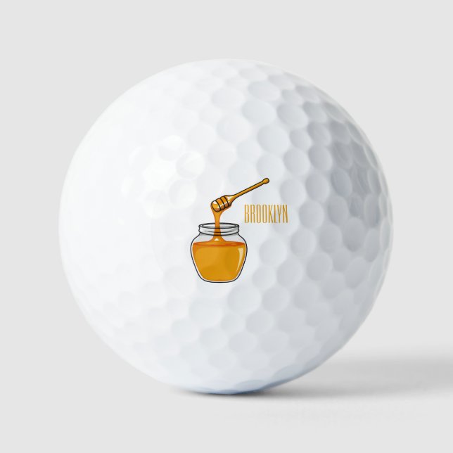 Balles De Golf Illustration de dessin sur le miel (Recto)