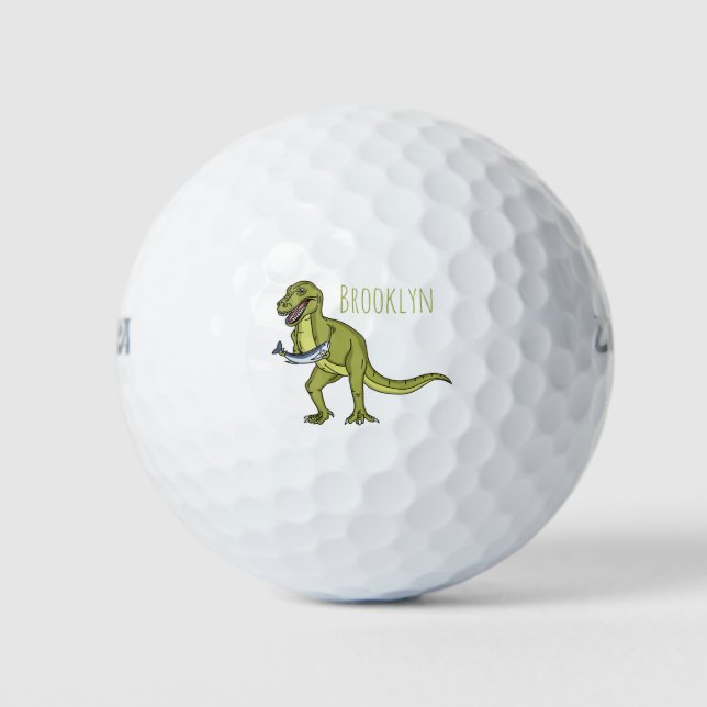 Balles De Golf Illustration de dinosaure T rex drôle (Devant)