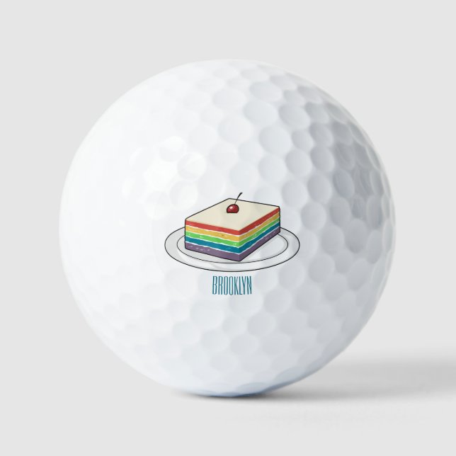 Balles De Golf Illustration de gâteau arc-en-ciel (Recto)