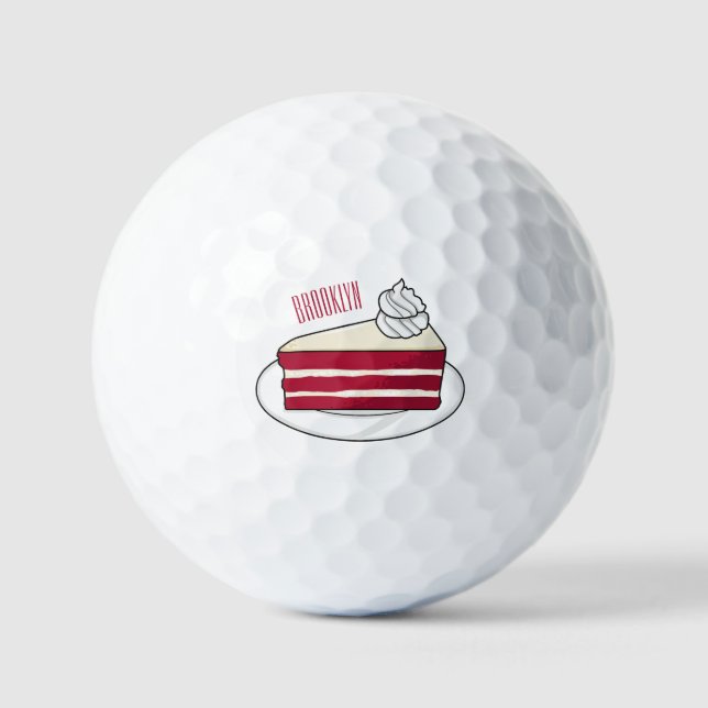 Balles De Golf Illustration de gâteau en velours rouge (Recto)