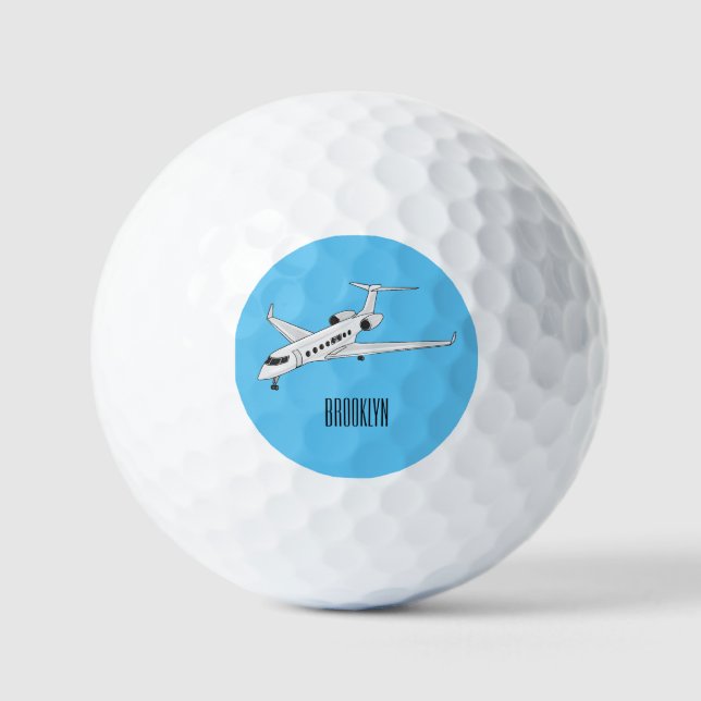 Balles De Golf Illustration de jet privé (Recto)