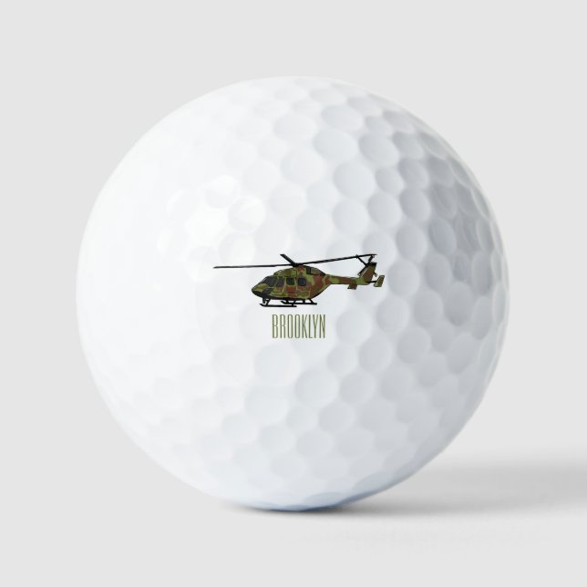 Balles De Golf Illustration de l'hélicoptère de l'armée (Recto)