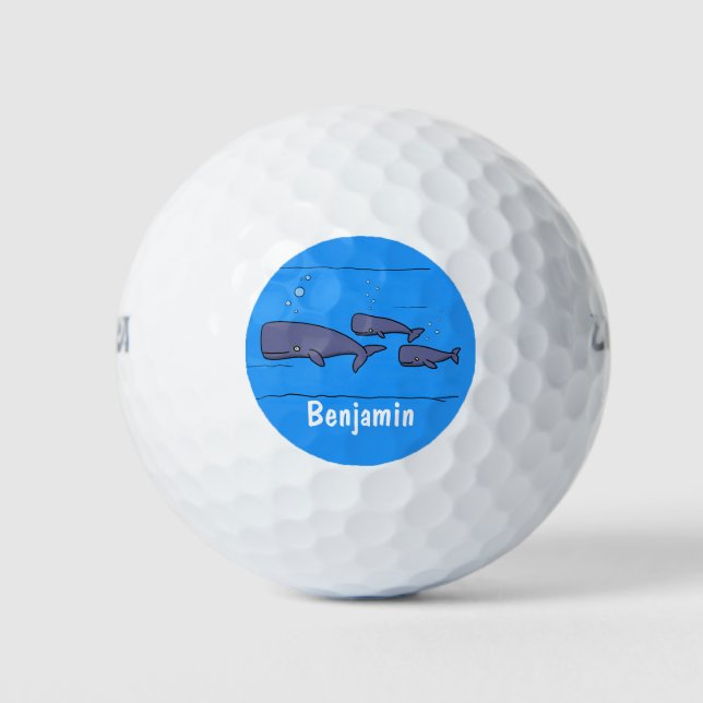 Balles De Golf Illustration de mignonne migratrice de baleines à  (Devant)