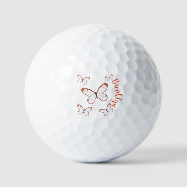 Balles De Golf Illustration de papillon en verre (Recto)