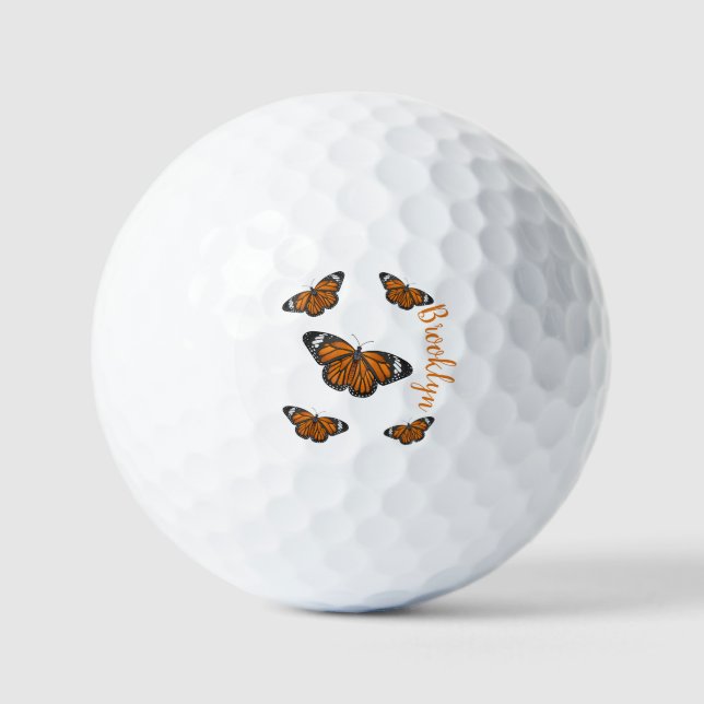 Balles De Golf Illustration de papillon monarque (Recto)