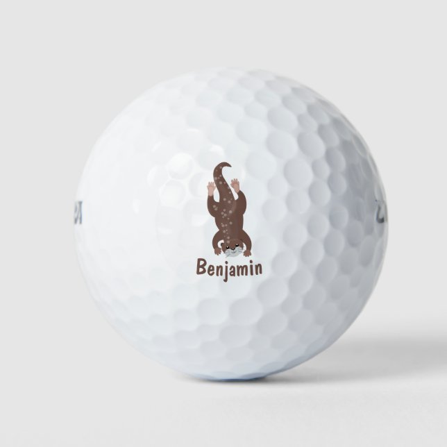 Balles De Golf Illustration de plongée de loutre mignonne (Devant)