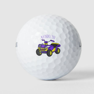 Balles De Golf Illustration de quad violet de style cartoon
