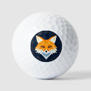 Balles De Golf Illustration de renard polygonal avec ornement cél